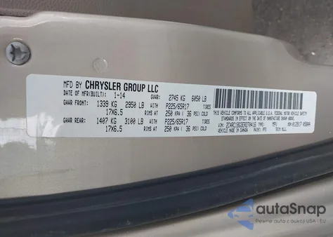 2014 Chrysler Town & Country Touring z USA, uszkodzony, nr VIN 2C4RC1BG3ER270416